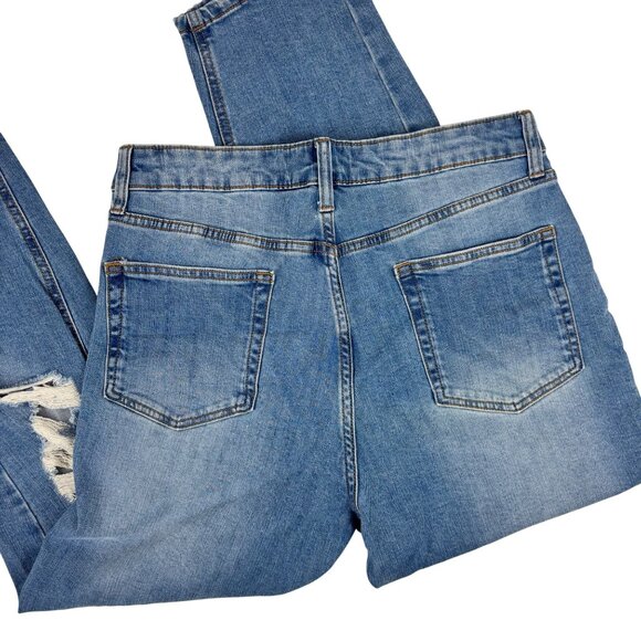 Wild Fable High Rise Mom Jean Womens Size 10 Blue Light Wash Distressed Denim - Picture 9 of 10